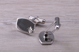 Natural Diamond set Gentleman's Cufflinks. made from solid sterling silver, traditional cufflinks with swivel back fittings.