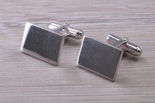 Load image into Gallery viewer, Gentleman&#39;s Cufflinks. Rectangle profile, made from solid sterling silver traditional cufflinks with swivel back fittings.