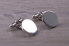Load image into Gallery viewer, Gentleman&#39;s Cufflinks. Round profile, made from solid sterling silver traditional cufflinks with swivel back fittings.