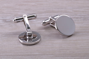 Gentleman's Cufflinks. Round profile, made from solid sterling silver traditional cufflinks with swivel back fittings.