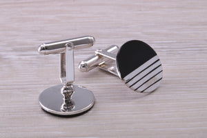 Natural Black Onyx set Gentleman's Cufflinks. made from solid sterling silver, traditional cufflinks with swivel back fittings