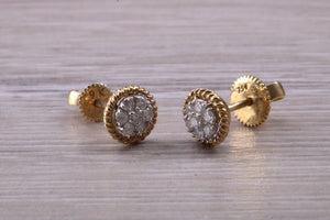 Diamond Cluster Stud Earrings