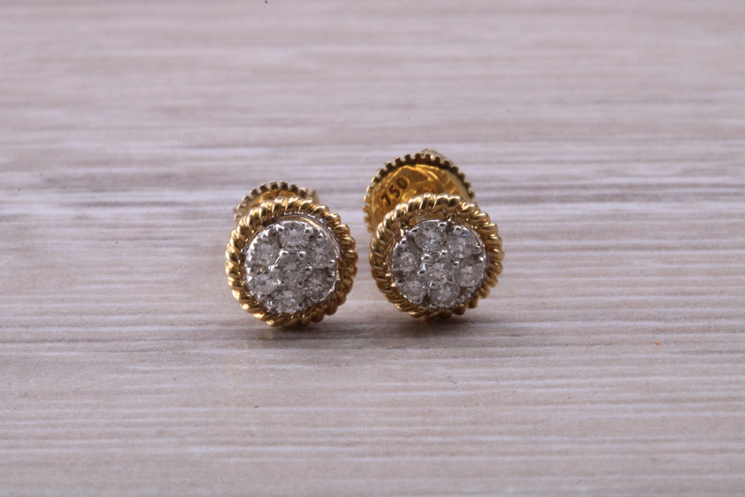 Diamond Cluster Stud Earrings