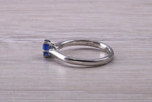 Load image into Gallery viewer, Half carat Blue Sapphire set White Gold Solitaire