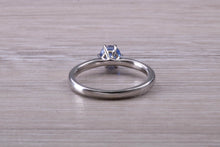 Load image into Gallery viewer, Half carat Blue Sapphire set White Gold Solitaire