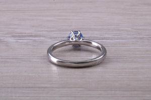 Half carat Blue Sapphire set White Gold Solitaire