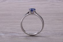 Load image into Gallery viewer, Half carat Blue Sapphire set White Gold Solitaire