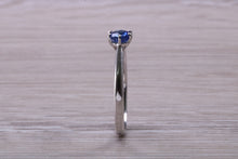 Load image into Gallery viewer, Half carat Blue Sapphire set White Gold Solitaire