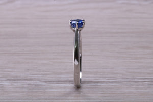 Half carat Blue Sapphire set White Gold Solitaire