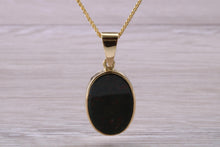 Load image into Gallery viewer, Oval Bloodstone set Yellow Gold Necklace