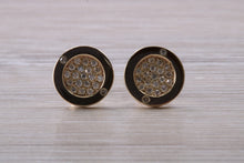 Load image into Gallery viewer, Diamond Cluster set Yellow Gold Stud Earrings