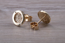 Load image into Gallery viewer, Diamond Cluster set Yellow Gold Stud Earrings