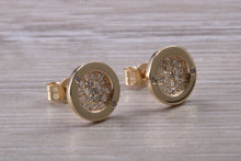 Load image into Gallery viewer, Diamond Cluster set Yellow Gold Stud Earrings