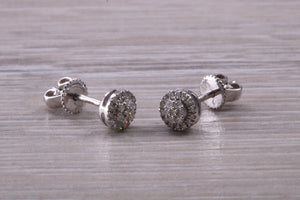 Diamond Cluster Stud Earrings