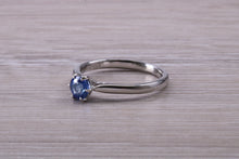 Load image into Gallery viewer, Half carat Blue Sapphire set White Gold Solitaire