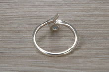 Load image into Gallery viewer, Silver Aquamarine C Z set Ring