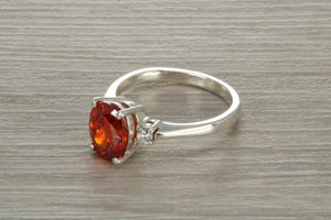 Sterling Silver Garnet C Z Ring