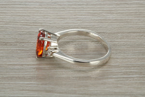 Sterling Silver Garnet C Z Ring