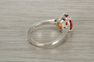 Sterling Silver Garnet C Z Ring