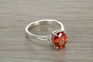 Sterling Silver Garnet C Z Ring