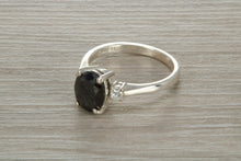 Load image into Gallery viewer, Sterling Silver Black and White C Z Ring