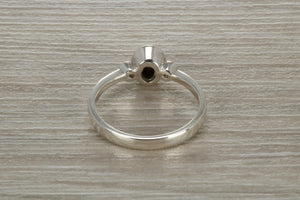 Sterling Silver Black and White C Z Ring