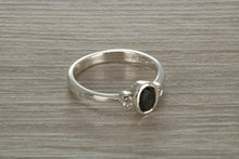 Load image into Gallery viewer, Sterling Silver Black and White C Z Ring