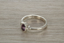 Load image into Gallery viewer, Sterling Silver Amethyst C Z Trilogy Ring