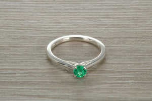 Natural Emerald Solitaire Ring