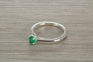 Natural Emerald Solitaire Ring