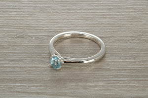 Natural Aquamarine Solitaire Ring