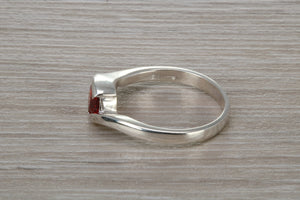 Sterling Silver Garnet C Z Ring