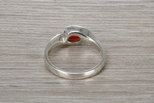 Load image into Gallery viewer, Sterling Silver Garnet C Z Ring