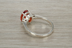 Sterling Silver Garnet C Z Ring