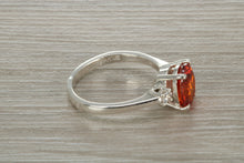 Load image into Gallery viewer, Sterling Silver Garnet C Z Ring