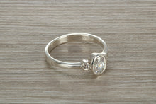 Load image into Gallery viewer, Sterling Silver White C Z Trilogy Ring
