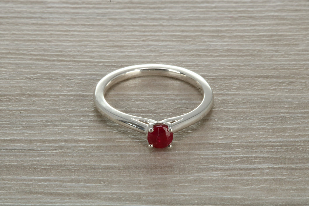 Natural Ruby Solitaire Ring