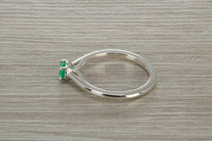 Natural Emerald Solitaire Ring