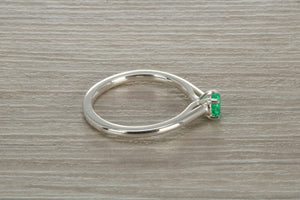 Natural Emerald Solitaire Ring