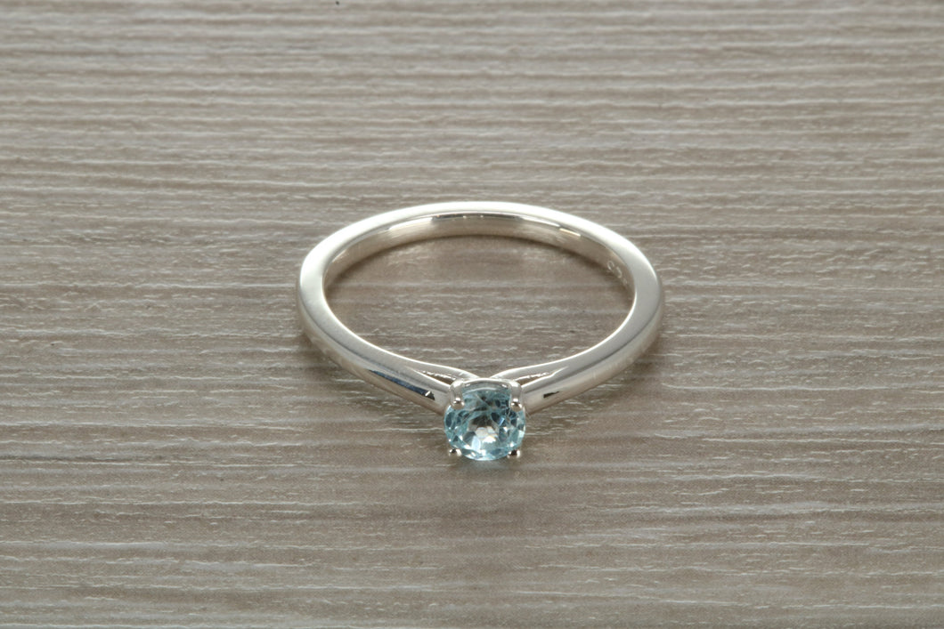 Natural Aquamarine Solitaire Ring