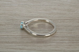 Natural Aquamarine Solitaire Ring