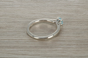 Natural Aquamarine Solitaire Ring