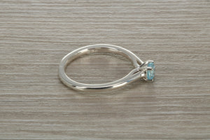 Natural Aquamarine Solitaire Ring