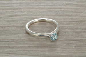 Natural Aquamarine Solitaire Ring