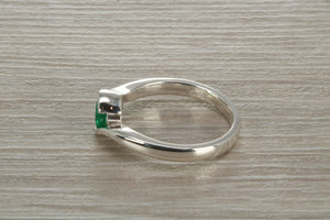 Natural Emerald set Chunky Twist Ring