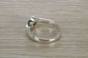 Natural Emerald set Chunky Twist Ring