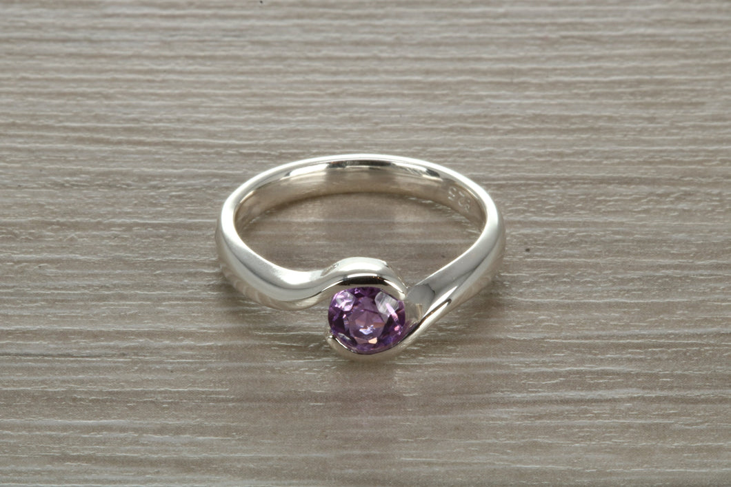 Natural Amethyst Chunky Twist Ring