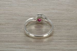 Natural Round cut Ruby set Chunky Twist Ring