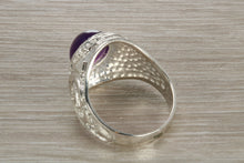 Load image into Gallery viewer, Gents Sterling Silver Amethyst set College Ring