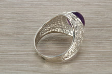 Load image into Gallery viewer, Gents Sterling Silver Amethyst set College Ring